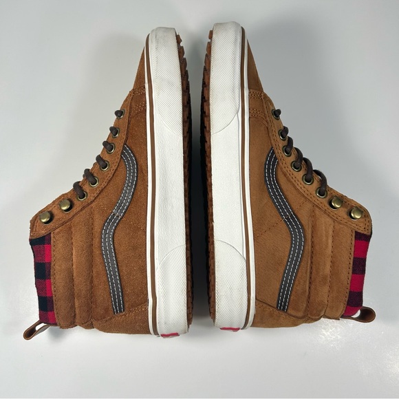 Vans SK8 Hi MTE Mens 7.5 Women’s 9 Scotchguard Brown Plaid Skate Hiking Shoes - Picture 7 of 15